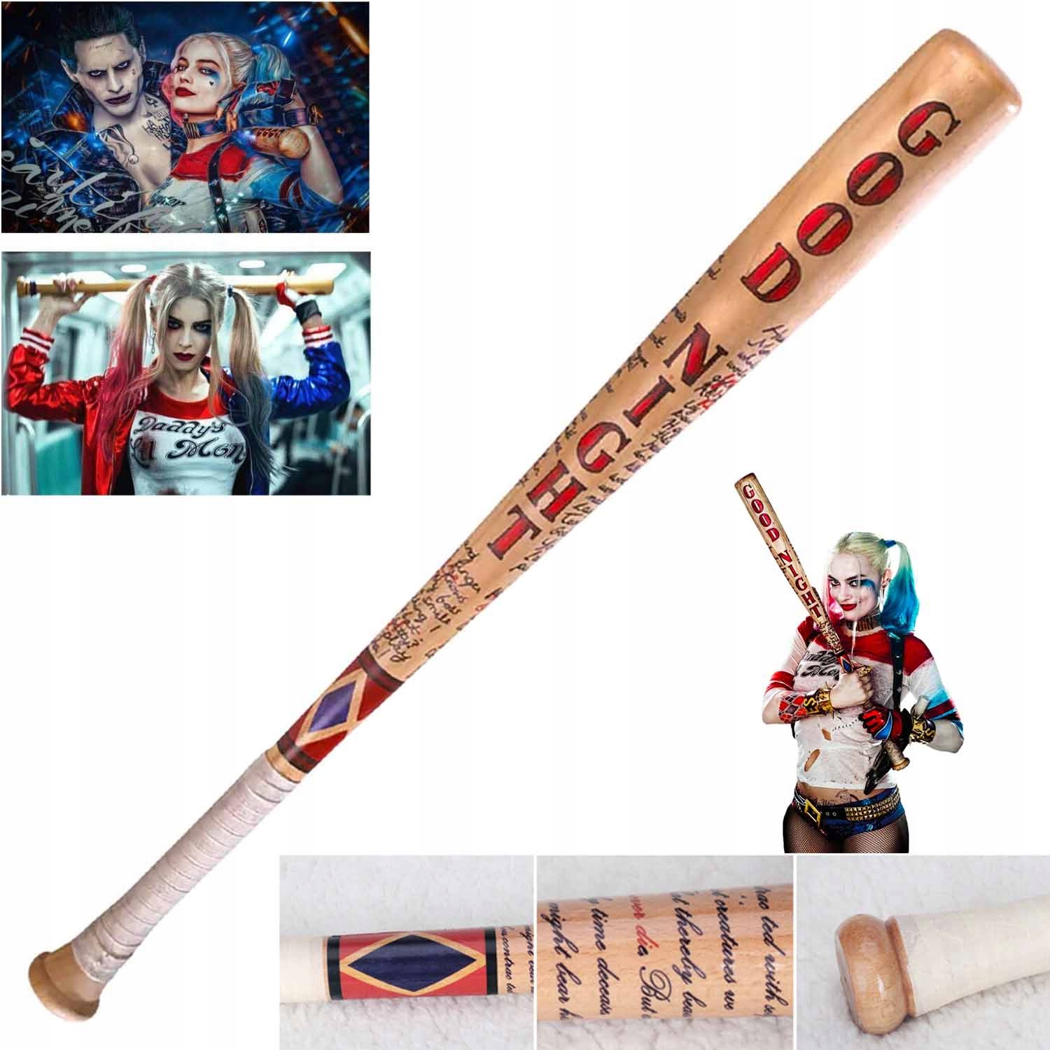 Kij Bejsbolowy Harley Quinn Legion Samobójców Drewniany 83CM