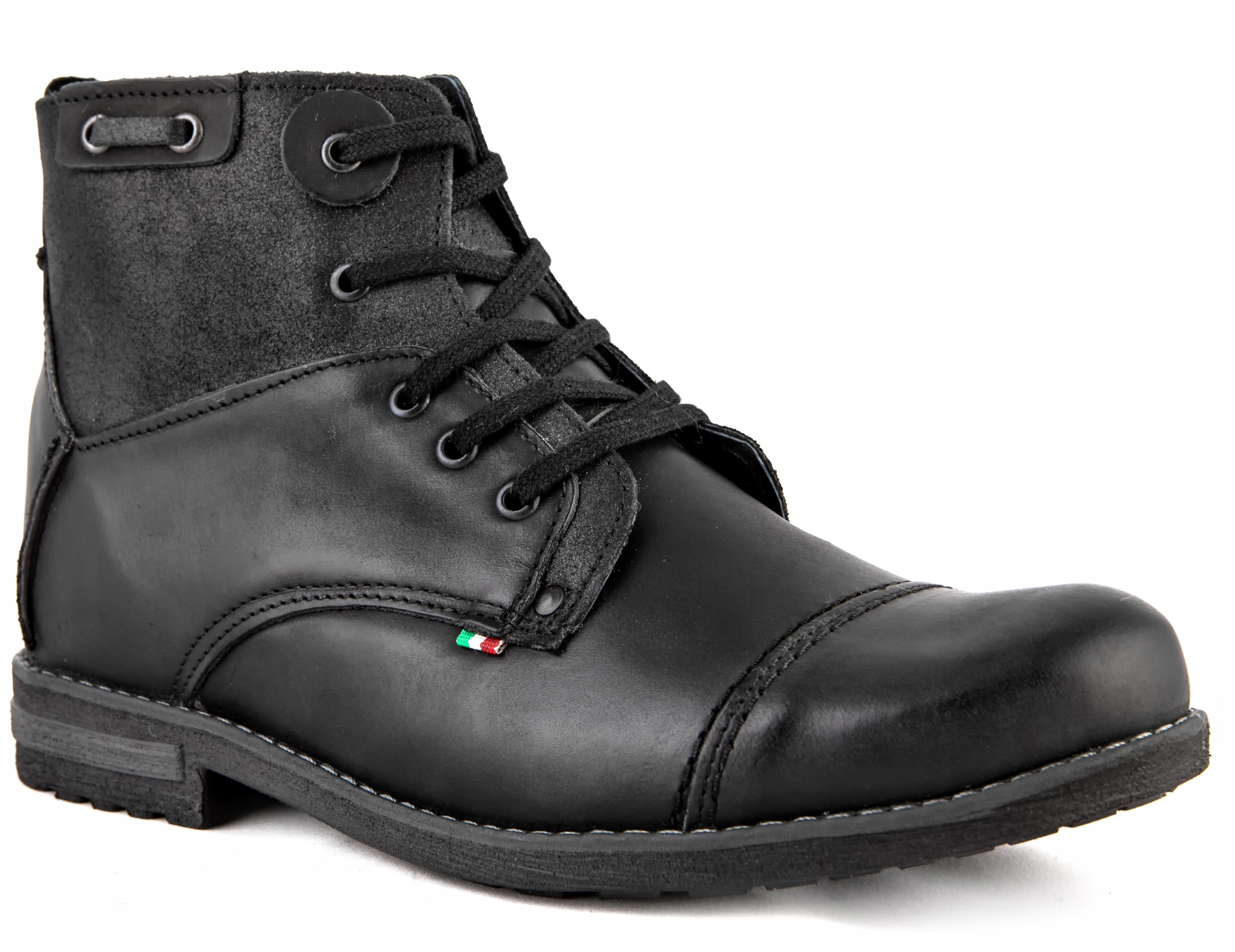 Buty męskie zimowe POLSKIE trzewiki skórzane 44