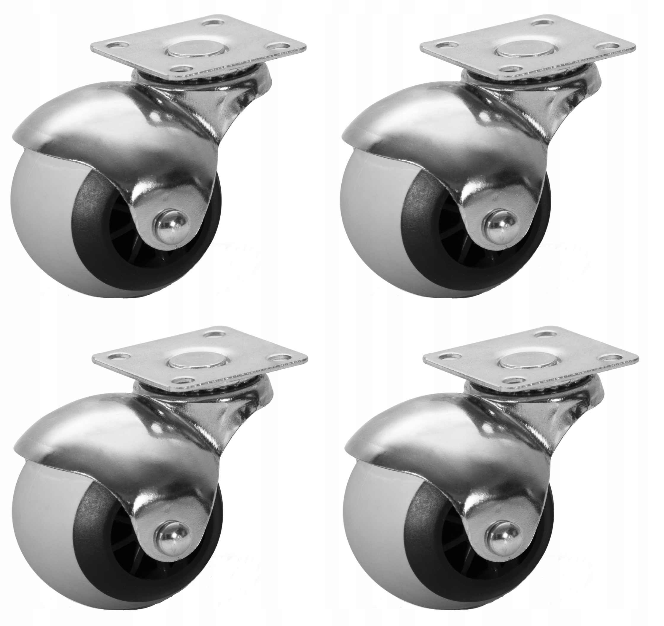

Zestaw 4 Kół Meblowych Skrętnych 40mm
