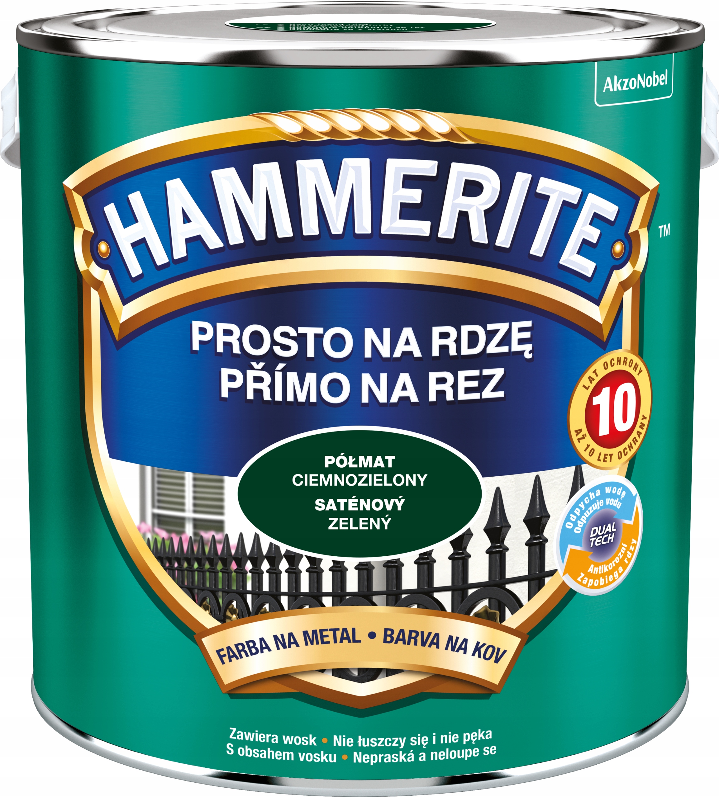 

Hammerite Farba Na Rdzę 2,5L Ciemnozielony Półmat