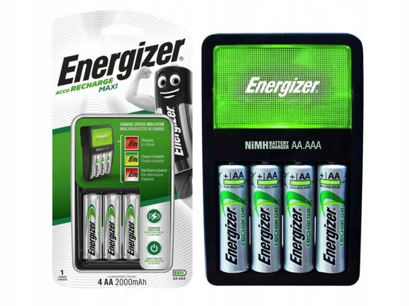 

Ładowarka Energizer + 4 Akumulatorki R6 Aa 2000mAh