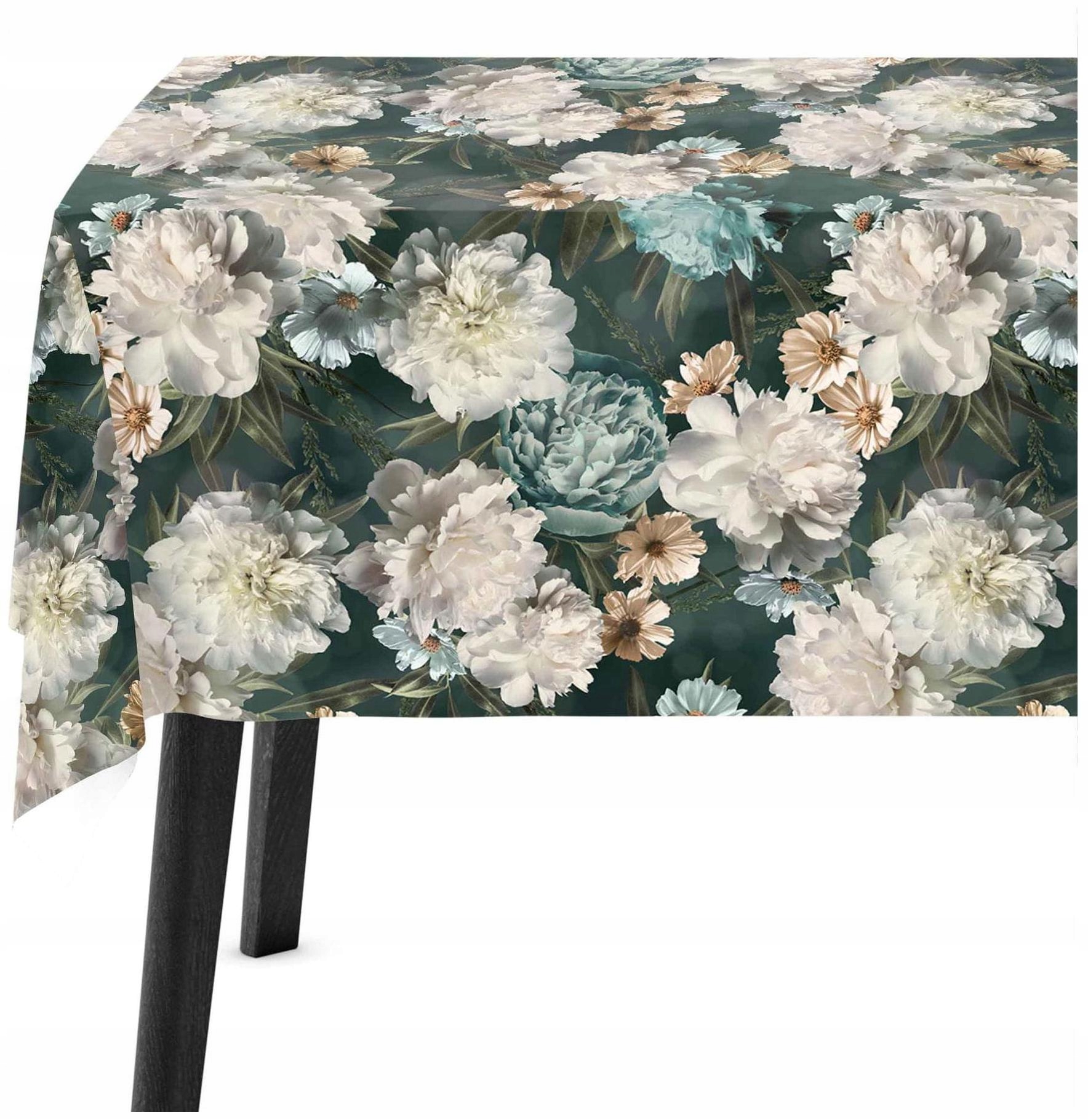 Ubrus na stůl 140x180 Zelený Květiny 9202