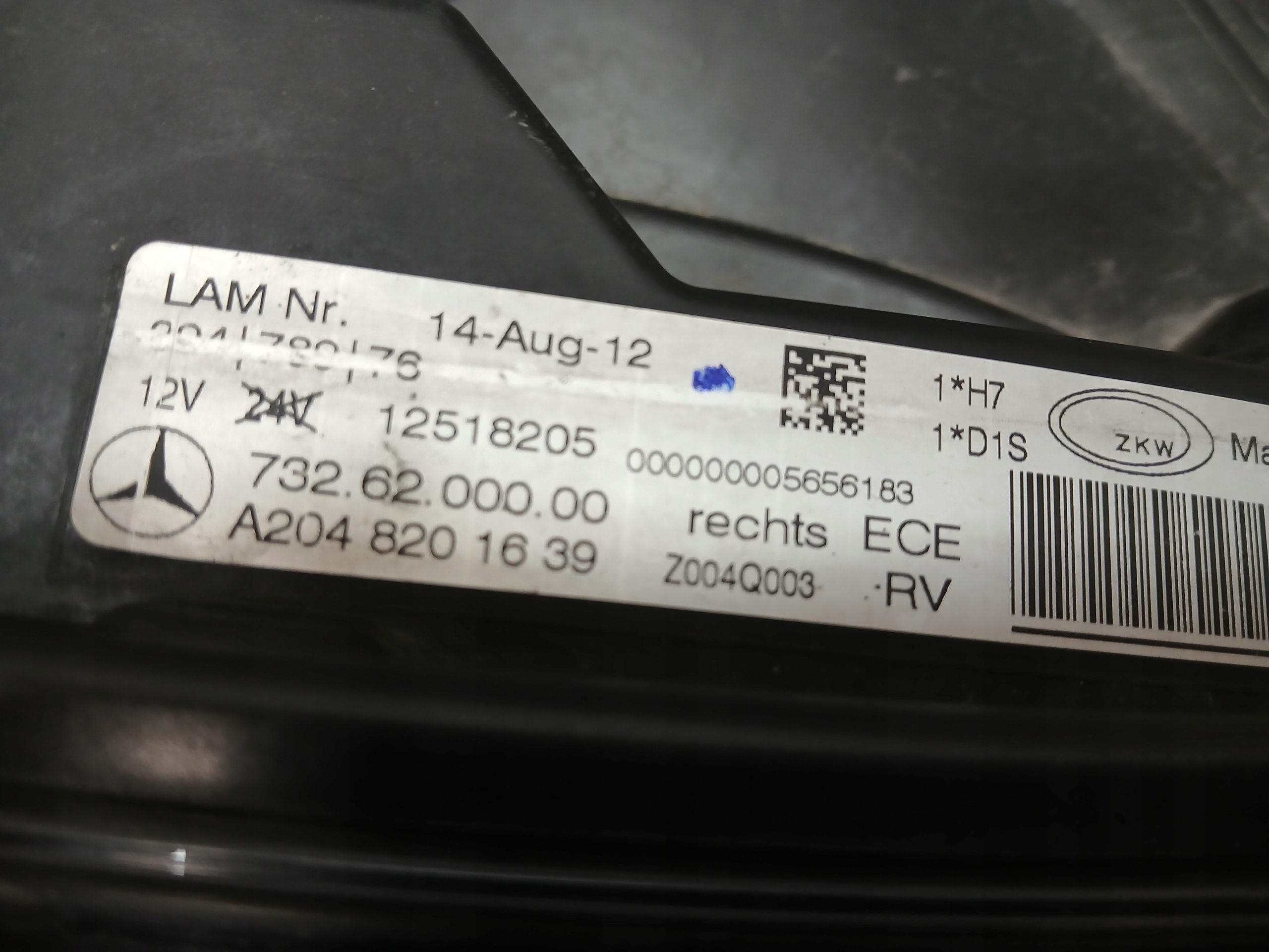 light front right MERCEDES GLK W204 LIFT XENON LED ILS A2048201639