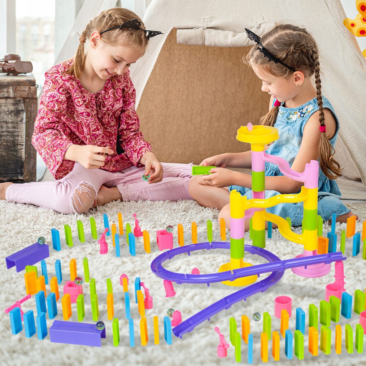 KULIČKOVÉ KOUZLO DOMINO BLOCKS PUZZLE 158 ELEM Baterie Nevyžaduje se