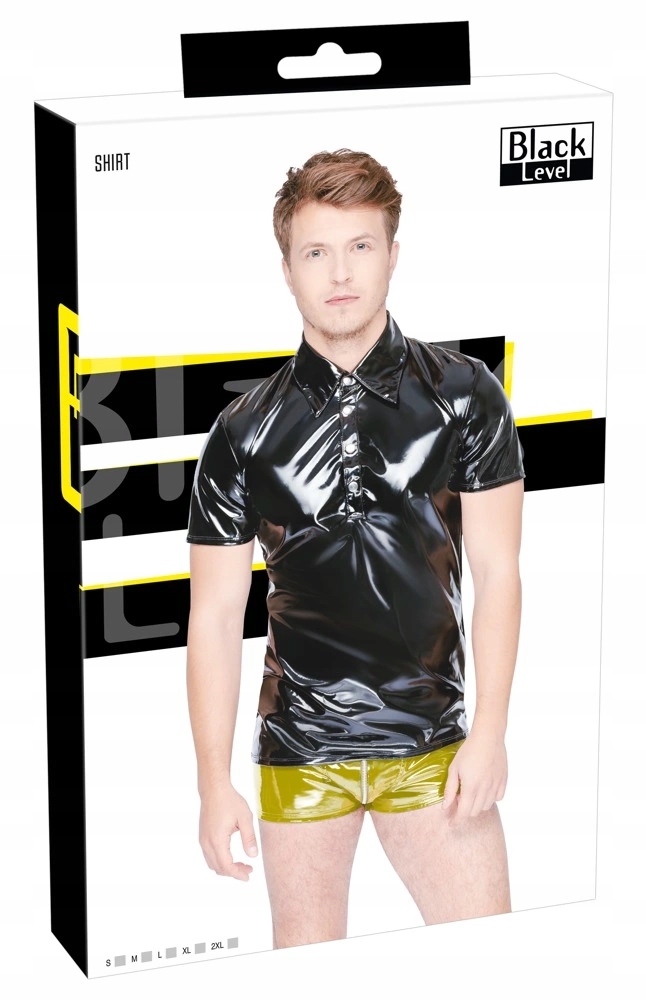 Black Level Polo XL Černé Tričko s leskem
