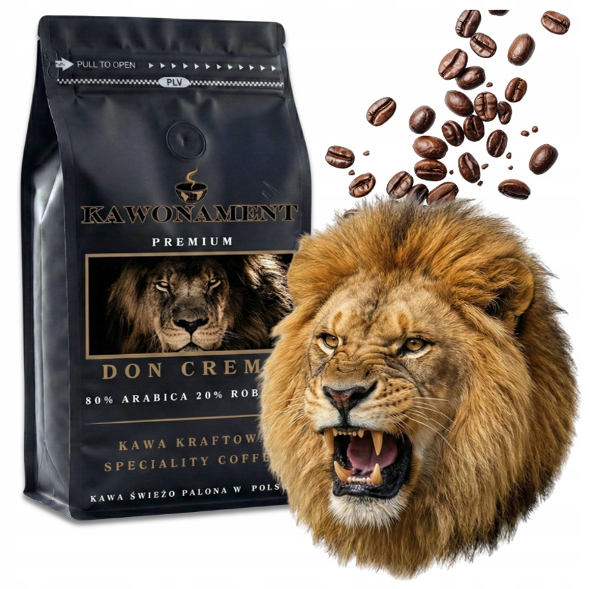 Levně Káva zrnková 1 kg Krémová Cappucciono Latte Čerstvě pražená Arabica Robusta