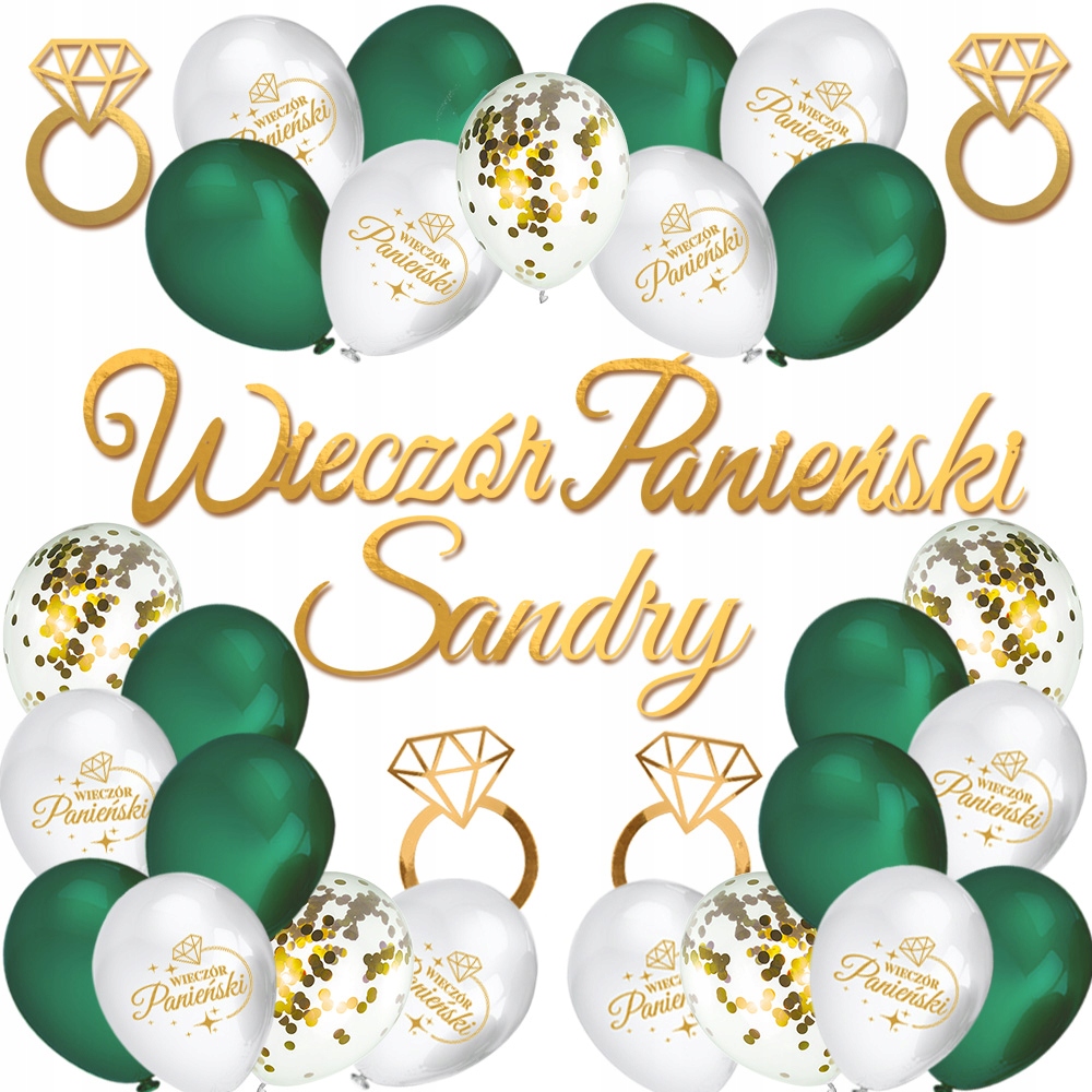 

Zestaw Wieczór Panieński Ozdoby Balony Baner Imię