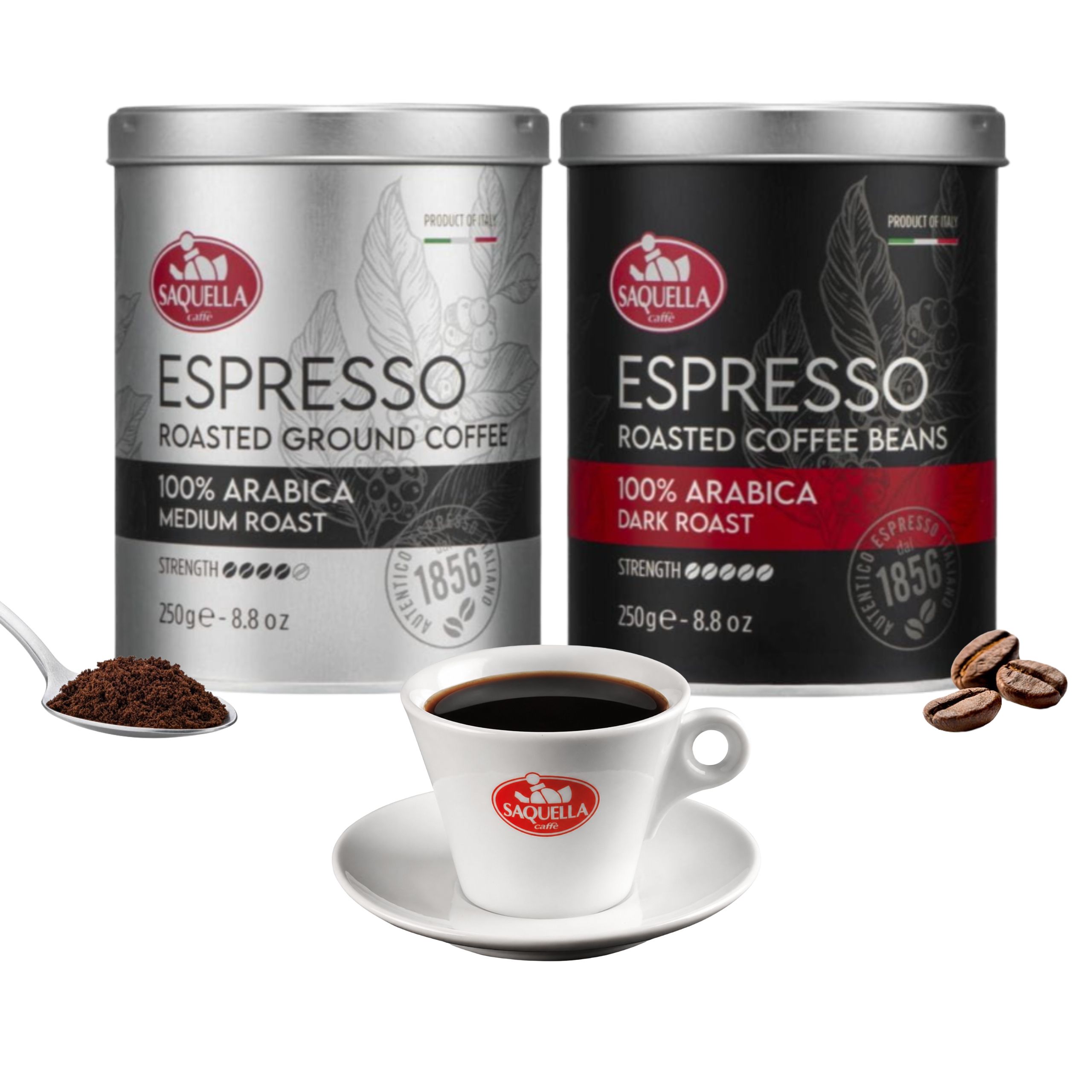 dla Taty Kawa Ziarnista i Mielona Arabica 100% Saquella Espresso