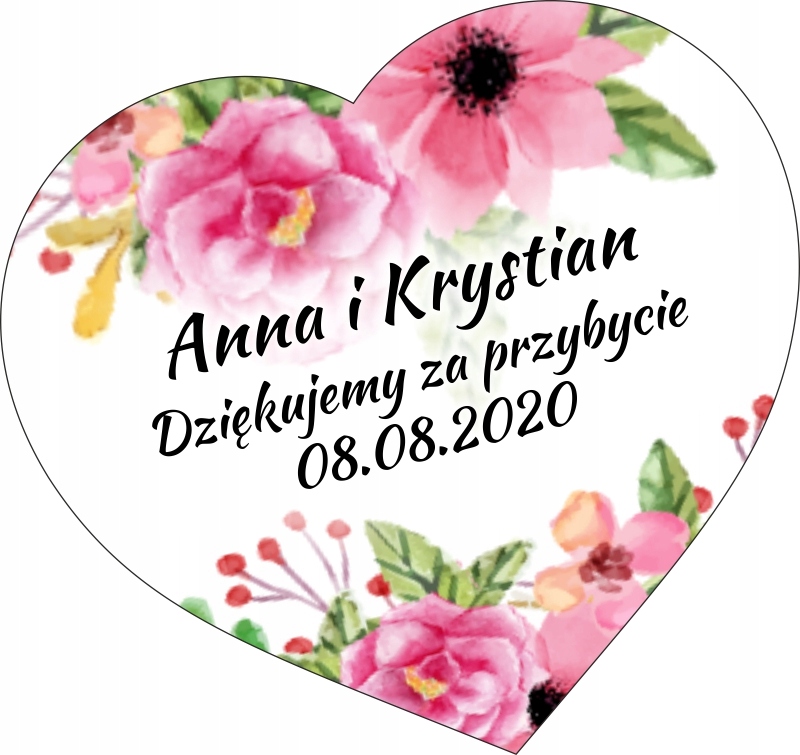 

Podziękowania dla gości Ślub Foto Magnes Ślubne