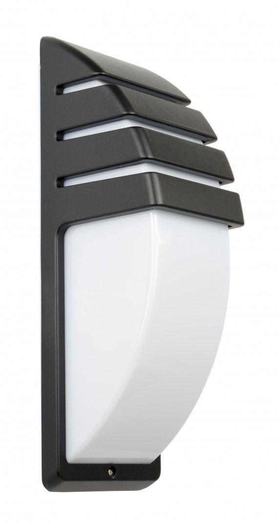 Fasádní svítidlo s mléčným stínidlem nad garážová vrata City, černé, IP54