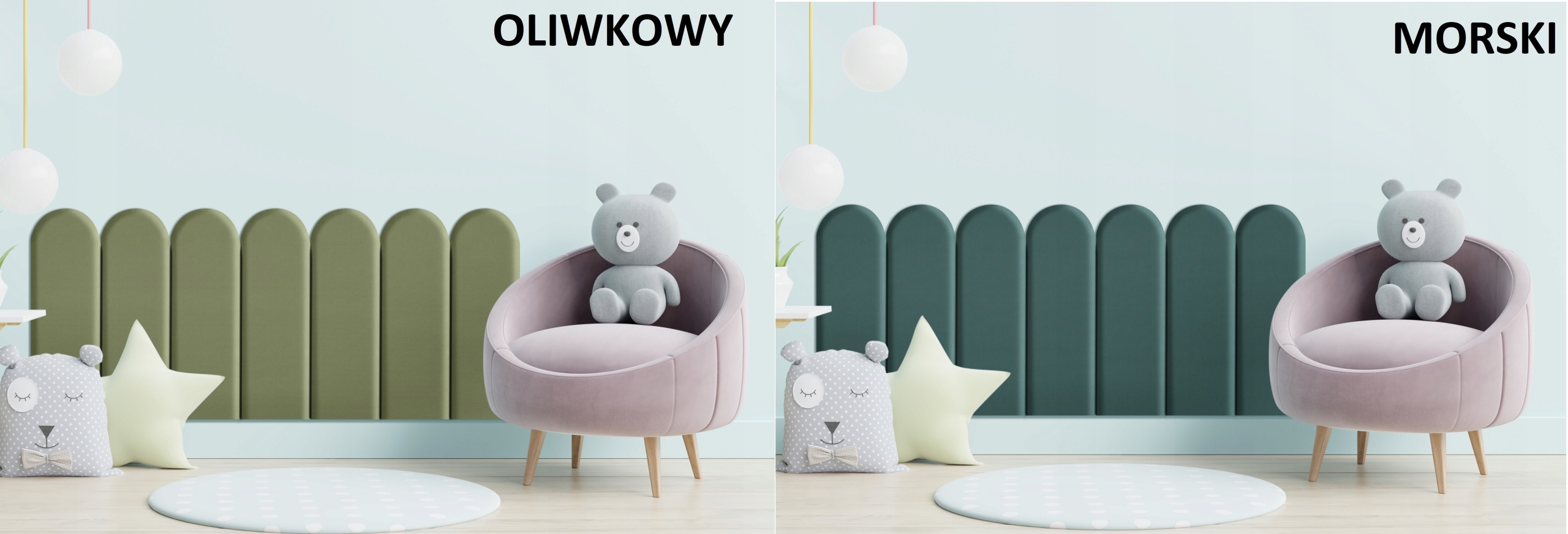 PANELE TAPICEROWANE PŁOTEK DLA DZIECI 60x30 WELUR Producent Stelle