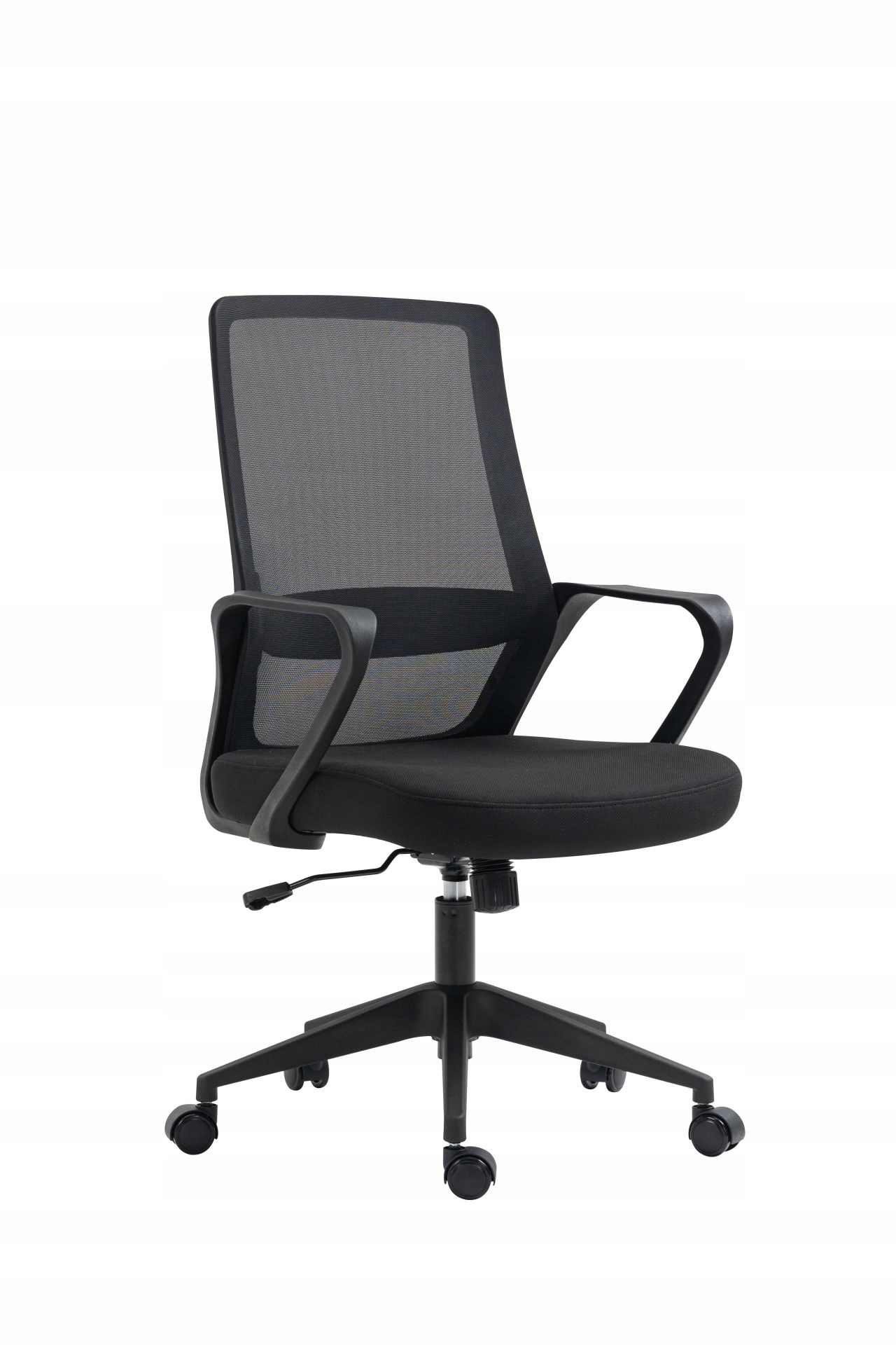 Fotel Czarny FB22-FX B obrotowy Ergonomiczny Biurowy Z Mikro Siatki