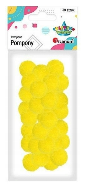 

Pompony Dekoracyjne Żółte 25MM 30 Szt.