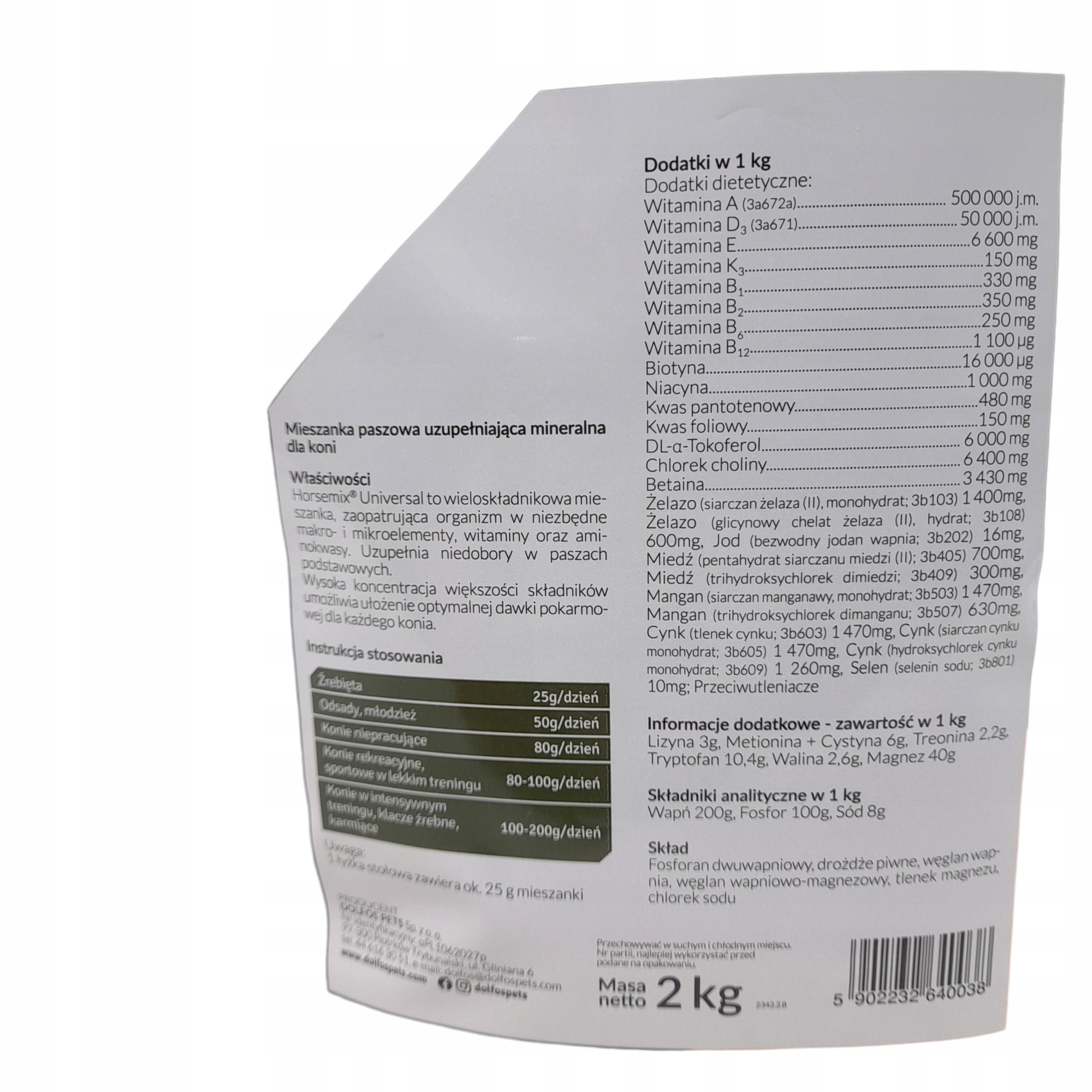Horsemix Universal 2 kg witaminy Marka Dolfos