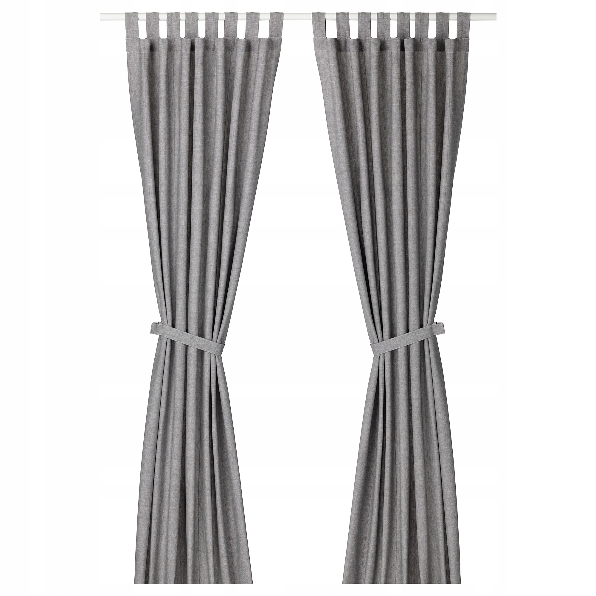 Ikea Lenda zasłony z wiązaniem 2 szt. 140x300 ciemnoszare