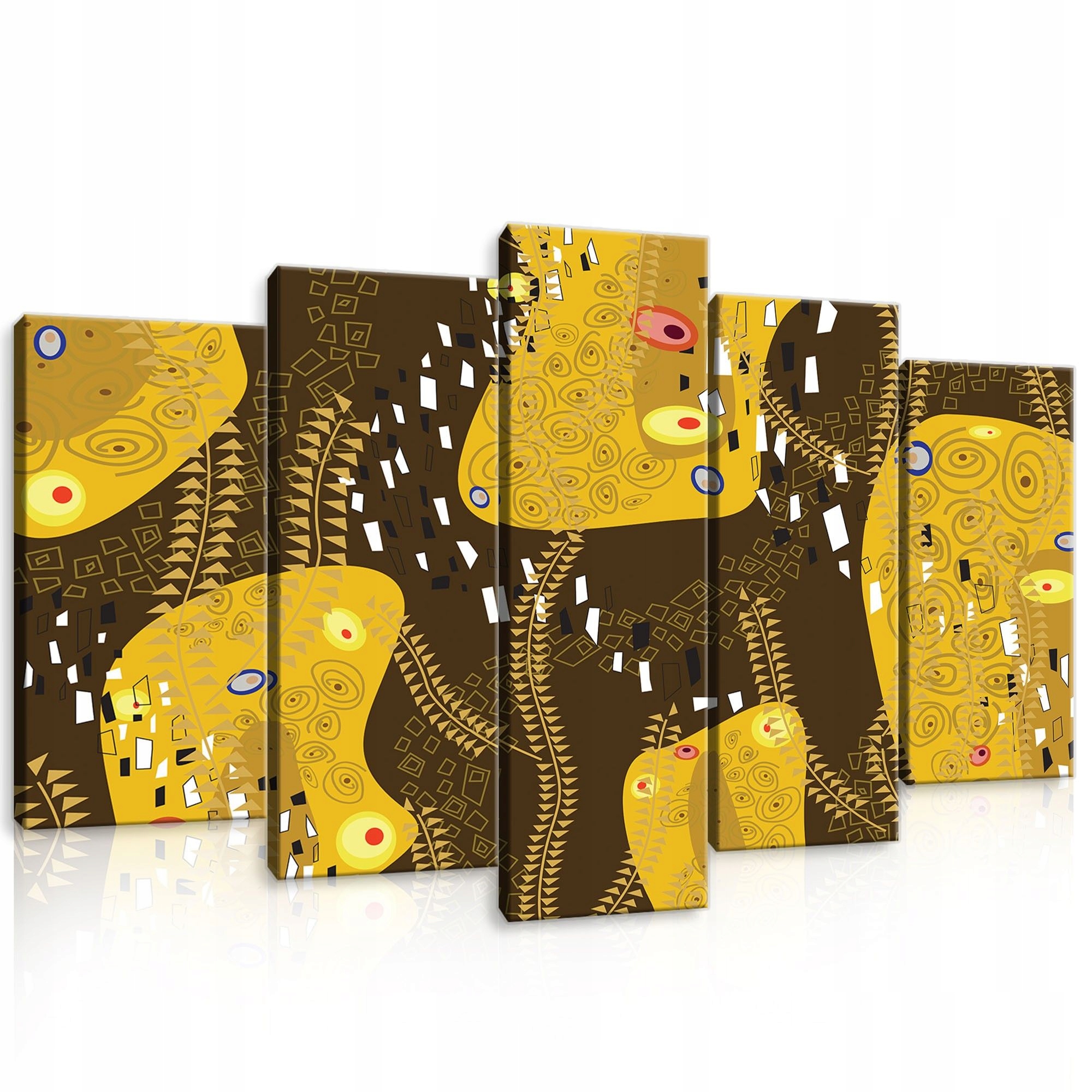Modulární obraz 100x60 Klimt abstrakce zlato-hnědý dekorativní