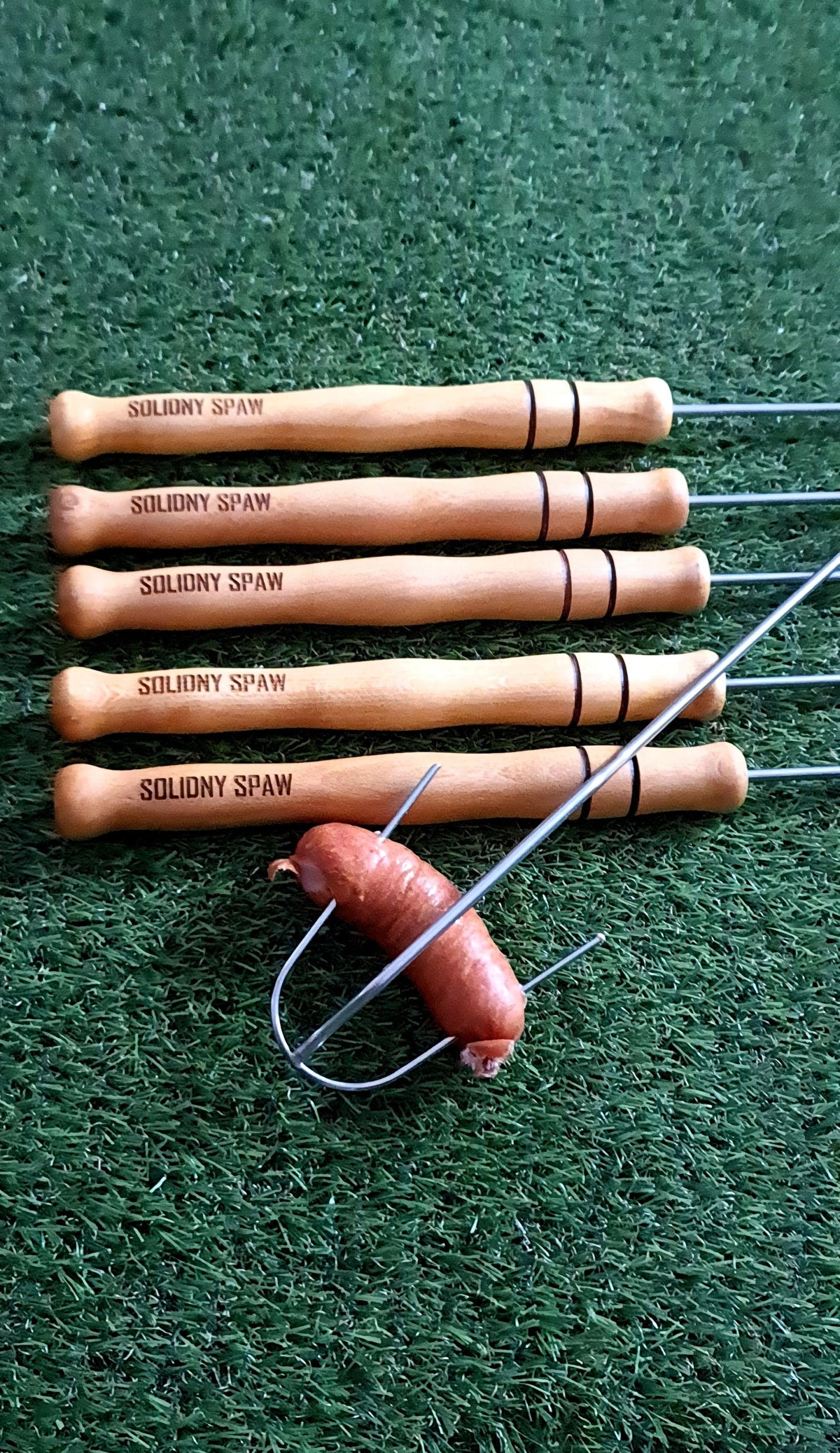 Solidne kije ogniskowe nierdzewne bezpieczne 130cm