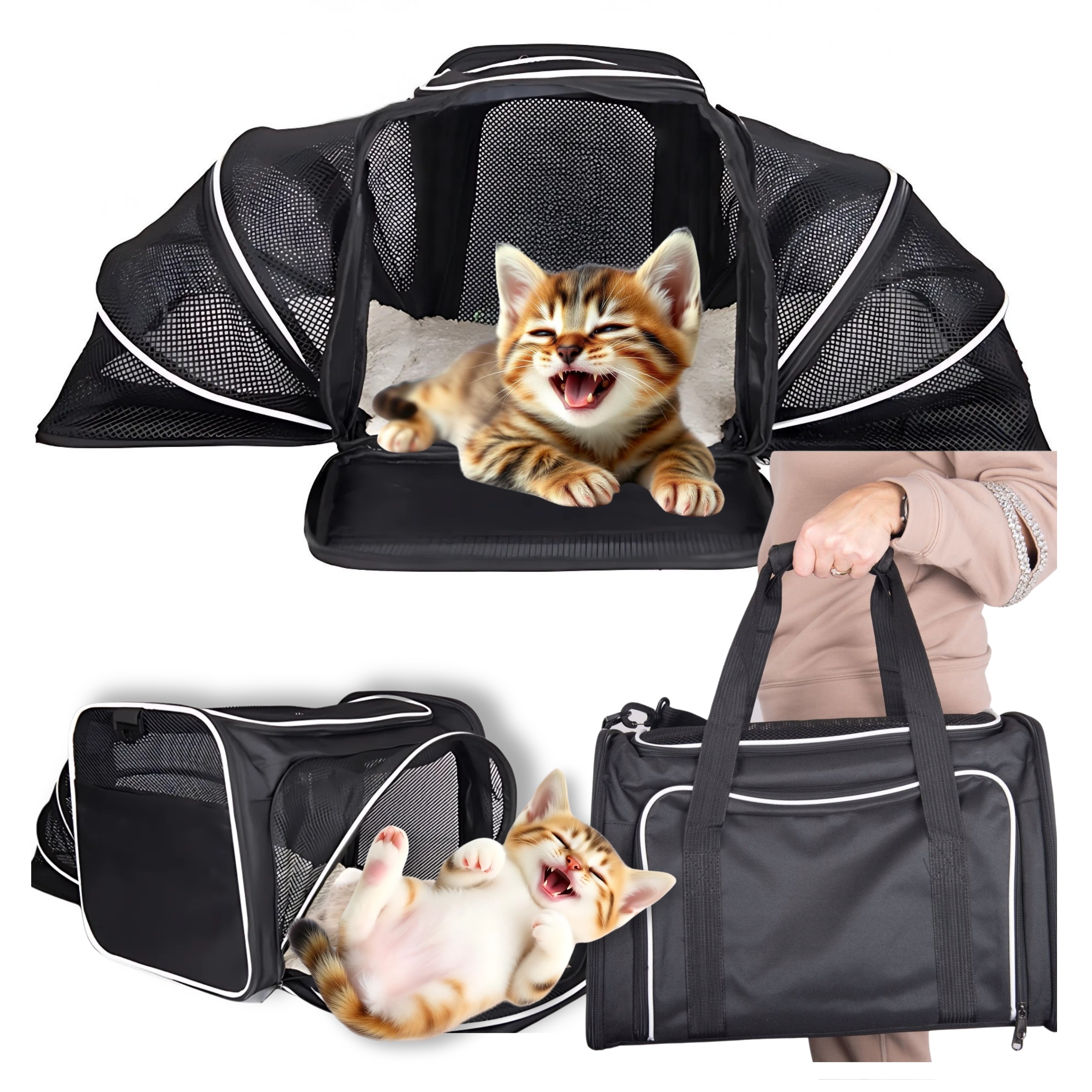 Levně přepravka pro kočky Králíka Psa Taška Velký Zvířata Pevný Skládací Silný