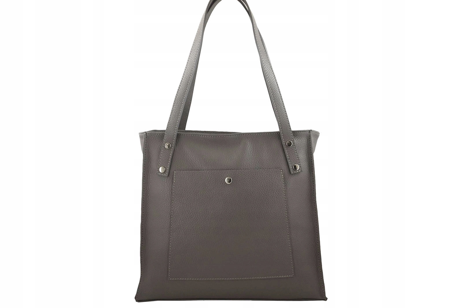 Dámská kožená kabelka přes rameno A4 shopperka šedá