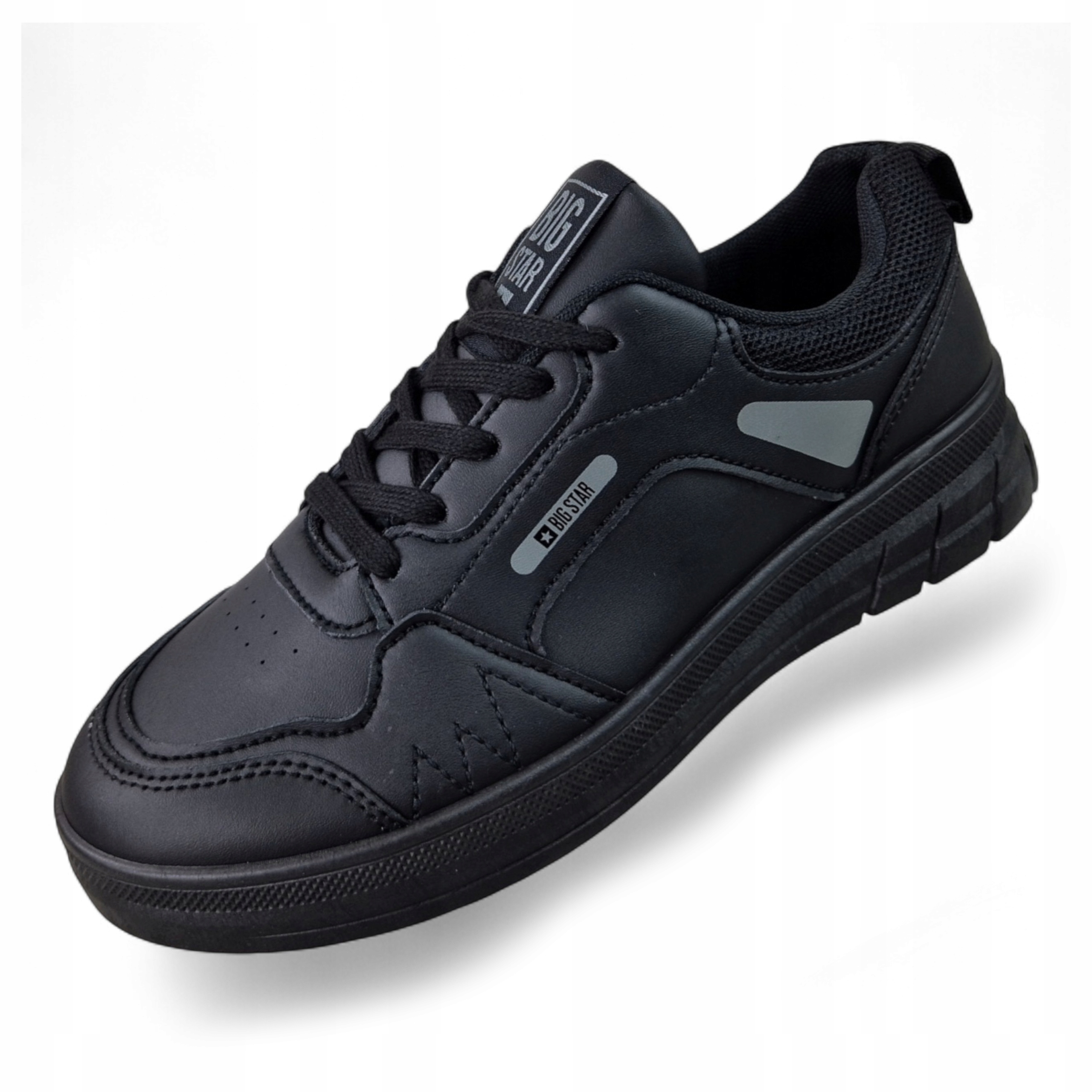 Czarne Sneakersy Damskie Big Star NN274A485 Trampki Buty Sportowe Ekoskóra