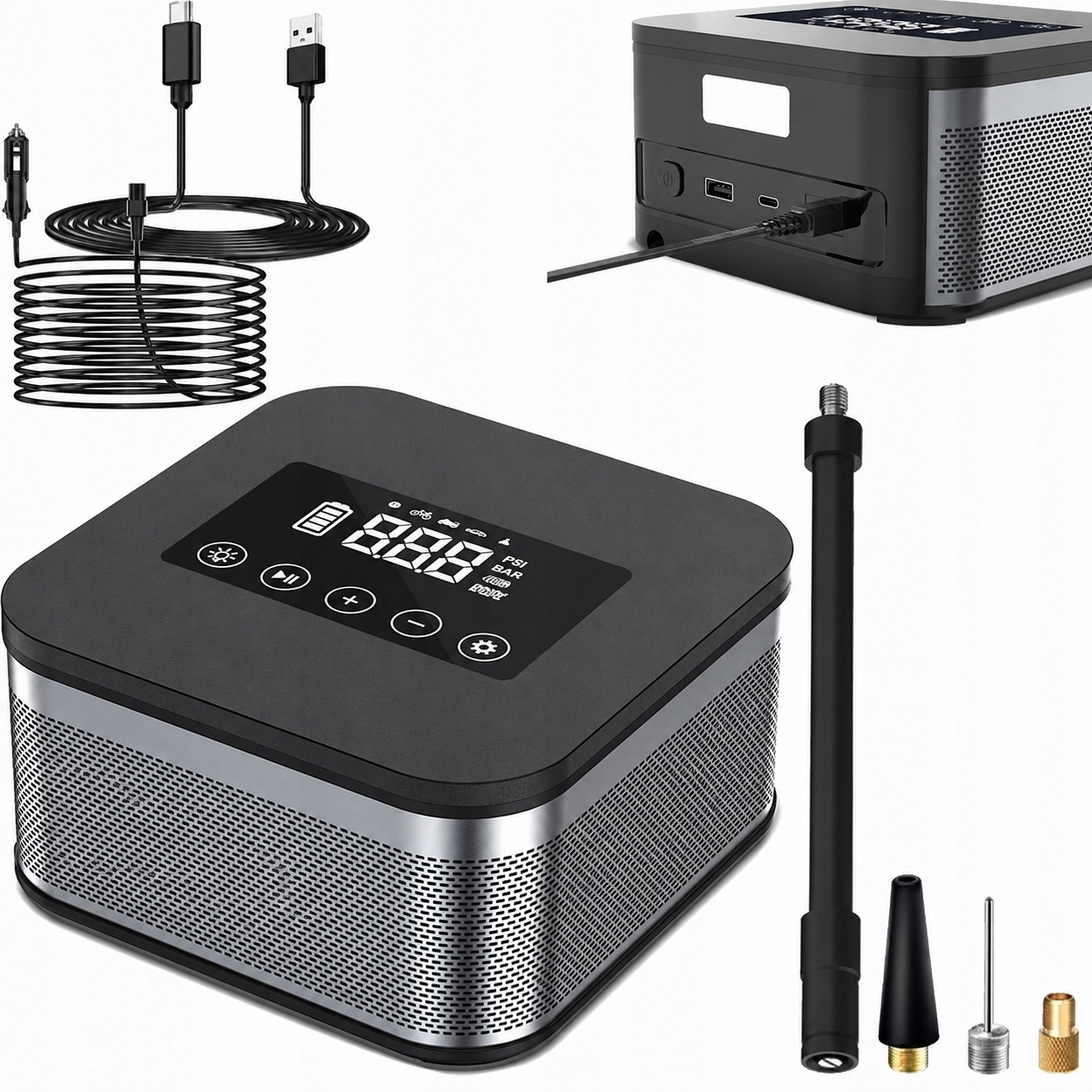 Bezdrátový kompresor pro pneumatiky do auta Motocykl Usb-c Powerbank