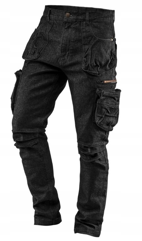 Neo Tools Spodnie Robocze 5-KIESZENIOWE Denim, Czarne, Rozmiar S