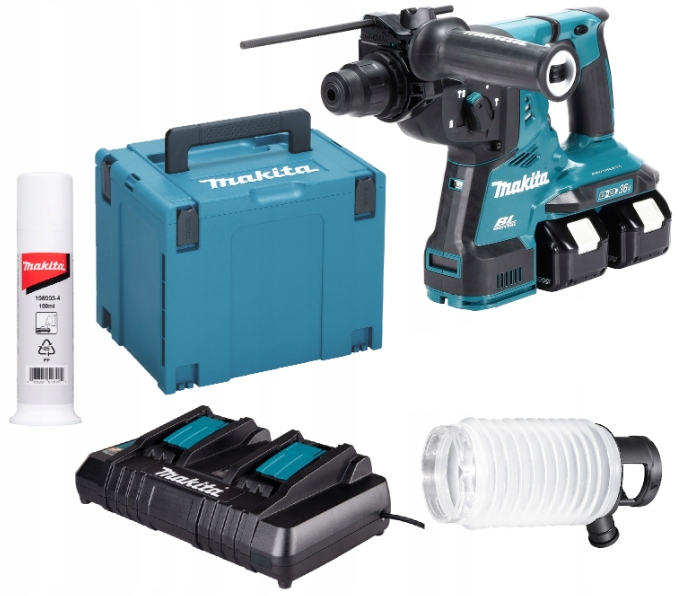 Makita DHR280PT2J Vrtací Kladivo S Podkováním 2x18V SDS-Plus 28mm 2,8J Avt