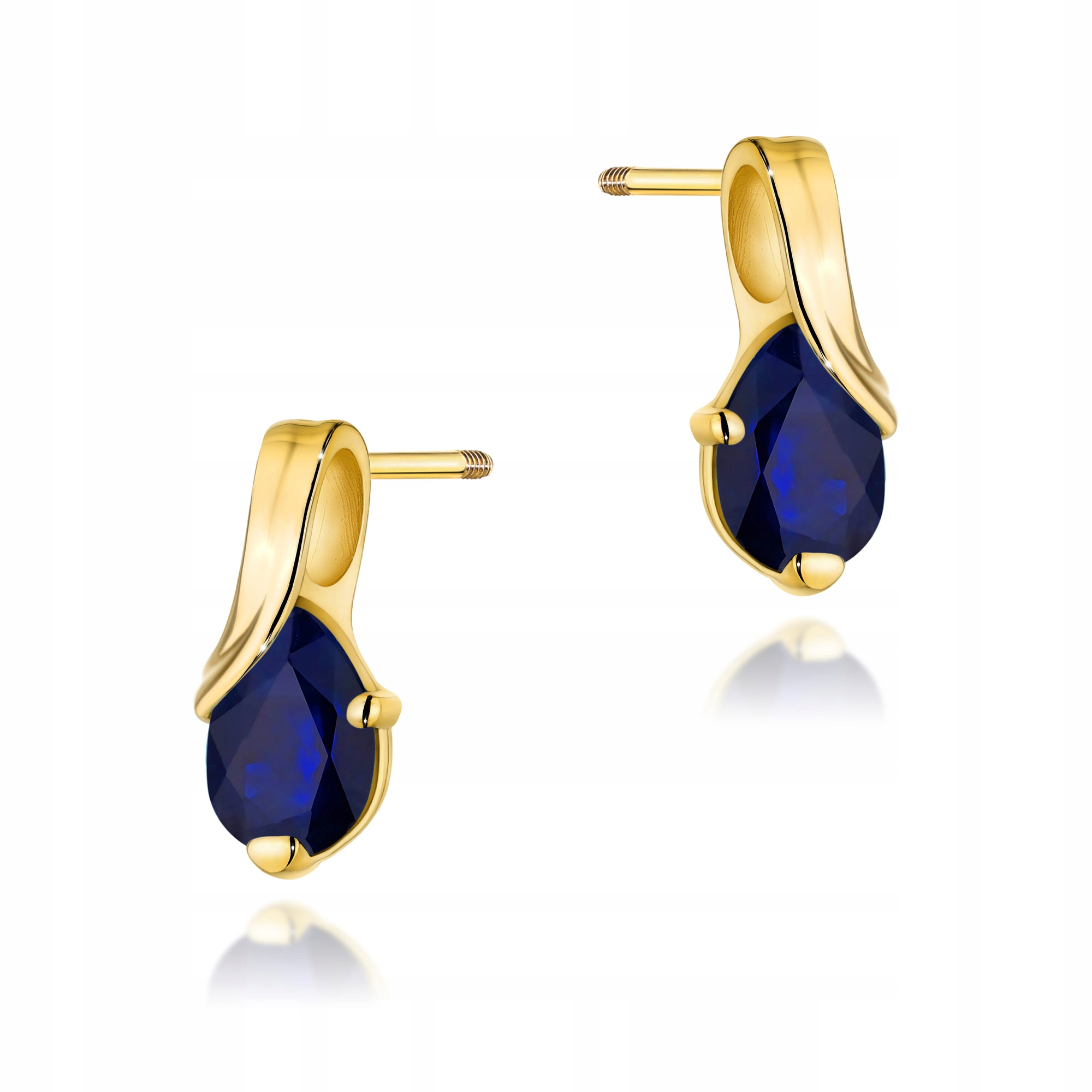 Náušnice ze zlata 585 s safírem 0,60 ct k narozeninám, elegantní dámské