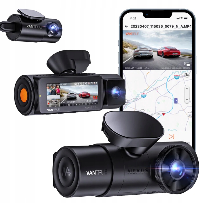 REJESTRATOR VANTRUE N4 PRO 3CH 3 KAMERY + 512GB Marka Vantrue