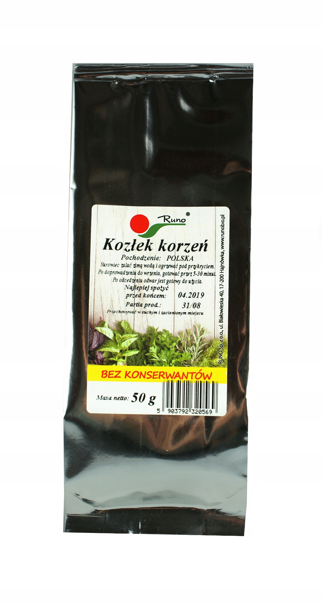 

Kozłek korzeń 50g Runo Na Stres Lęki Sen Uspokaja