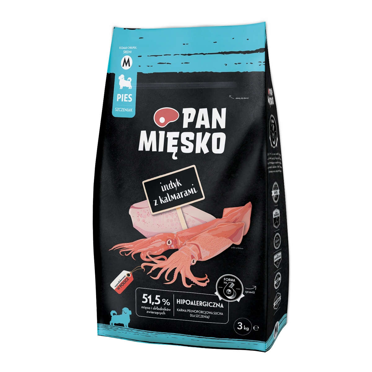 Levně Krmivo pro psy Pan Mięsko Krůta s křupkami 3 kg (štěně)