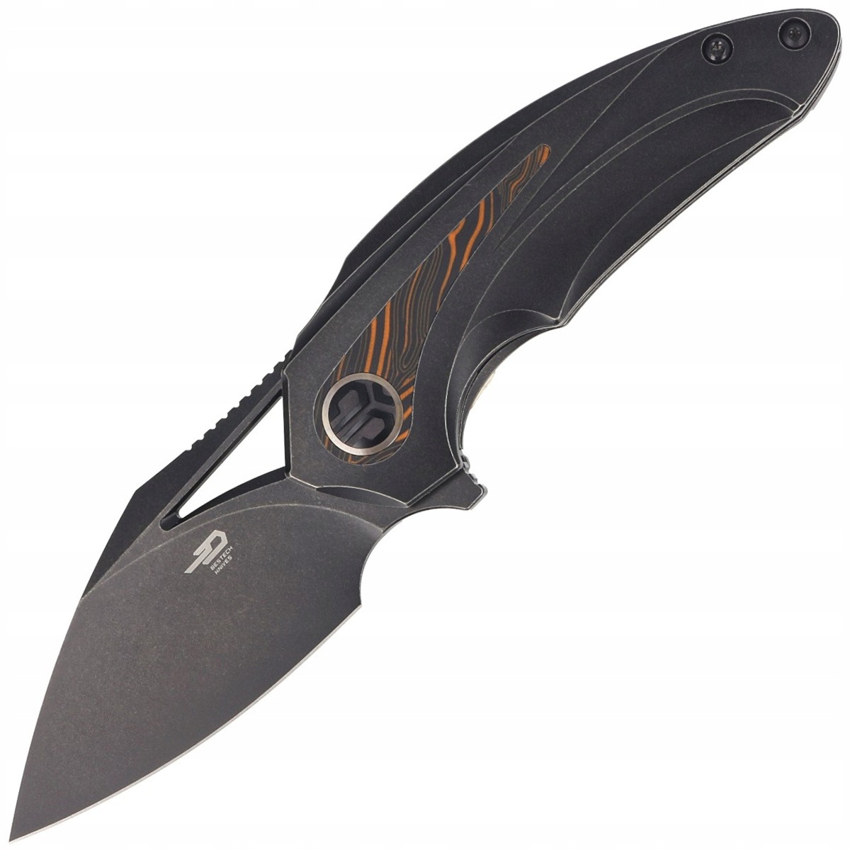 Nóż składany Edc Bestech Nuke Stal M390 by Kombou Tytanowa rękojeść Klips