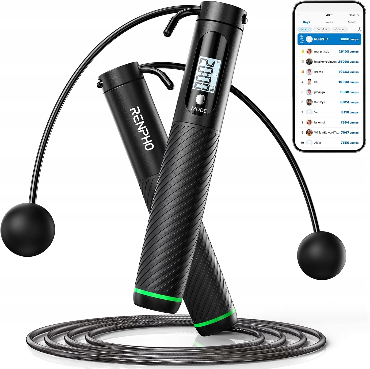 Švihadlo S Počítadlem LCD Bezdrátové Fitness