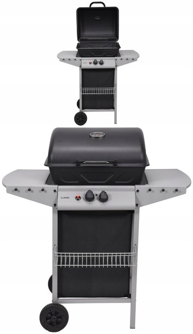 Prenosný Plynový Gril Baven 2 Horák, 5,5 Kw, Oceľový Rošt Ražeň Lund 99644