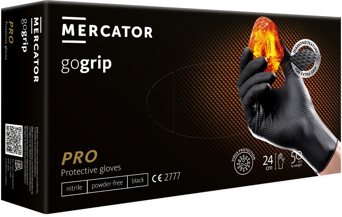 

Rękawice Nitrylowe Pro Mercator Gogrip Black L 9