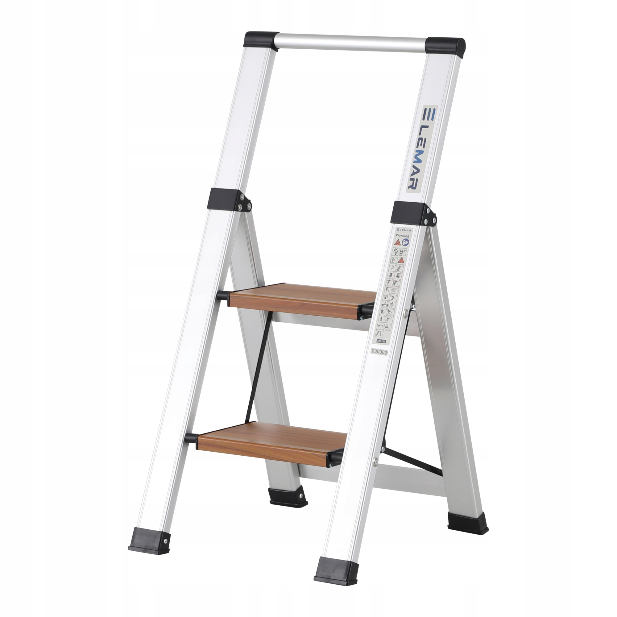 Žebřík 2-stupňový hliníkový skládací Slim Space Lemar 030302