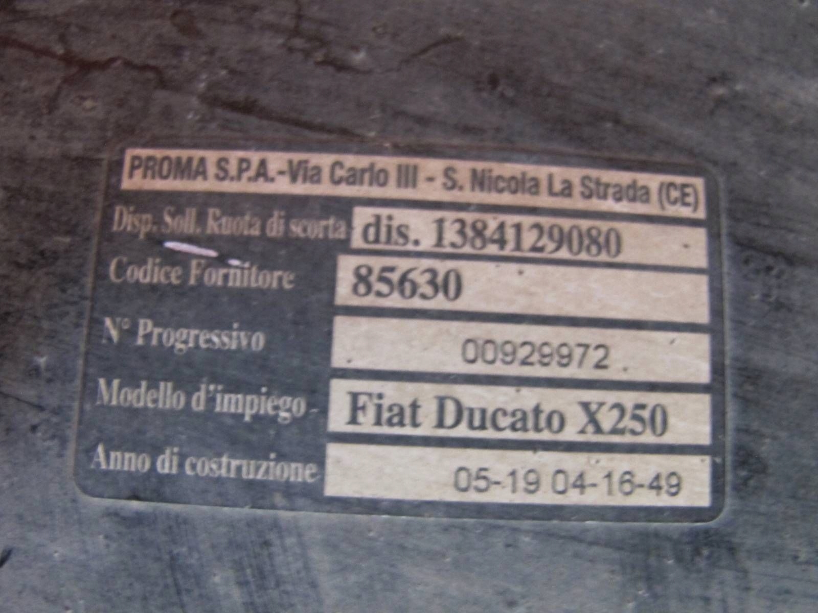 JUMPER BOXER DUCATO 06- 2 II 3 III LIFT WINDA Support plaque Roues de la roue de secours