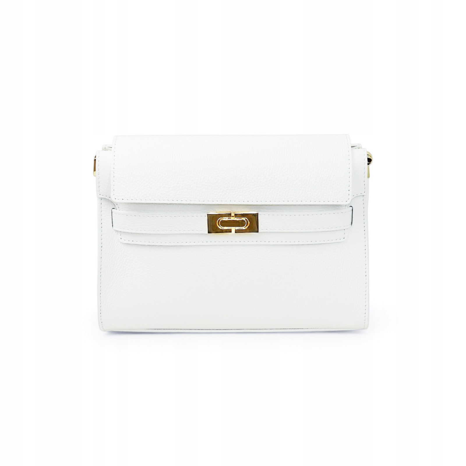 Kabelka Kufřík z přírodní kůže Mia-M Bílá