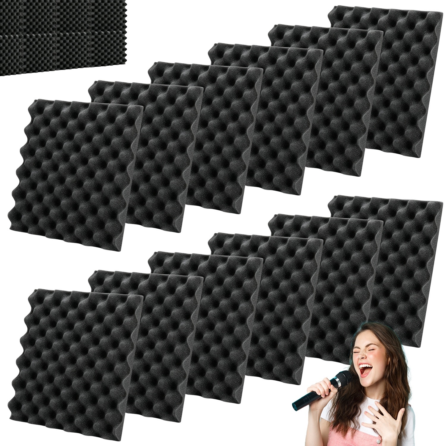Akustické Samolepicí Pěnové Panely Nahrávací Studio Domácí Kino 12 Kusů