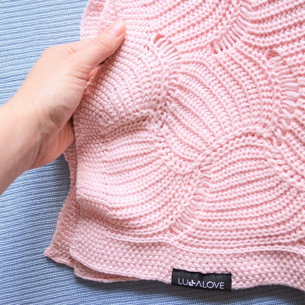 LULLALOVE bambusowy kocyk ażurowy muszelka Różowy Kolor różowy