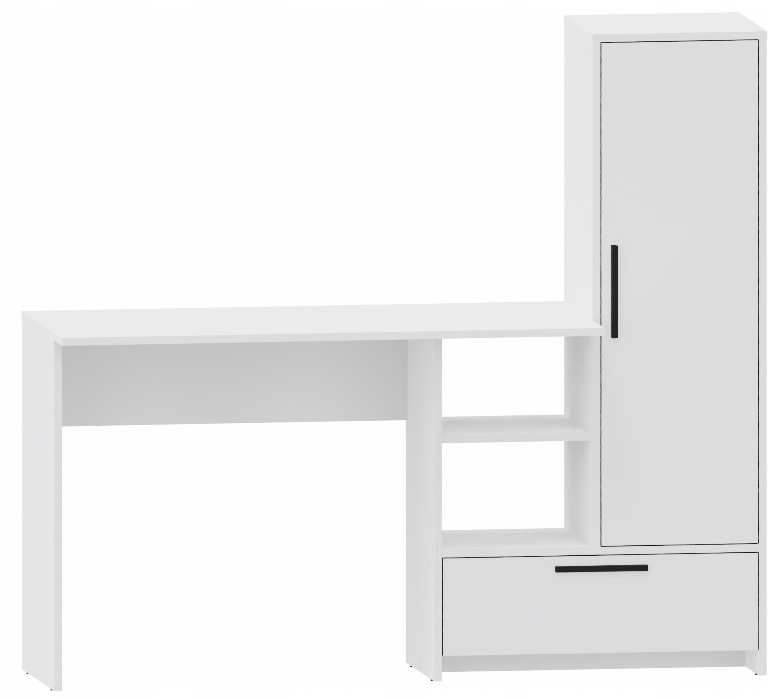 Regálový stôl Altivo Deskreg 1D1SO biely, veľké univerzálne zásuvky, polička