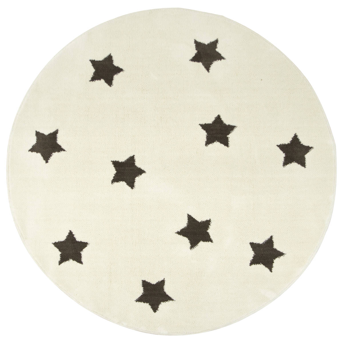 

śr. 120 cm Okrągły Kremowy Dywan Gwiazdy Do Pokoju