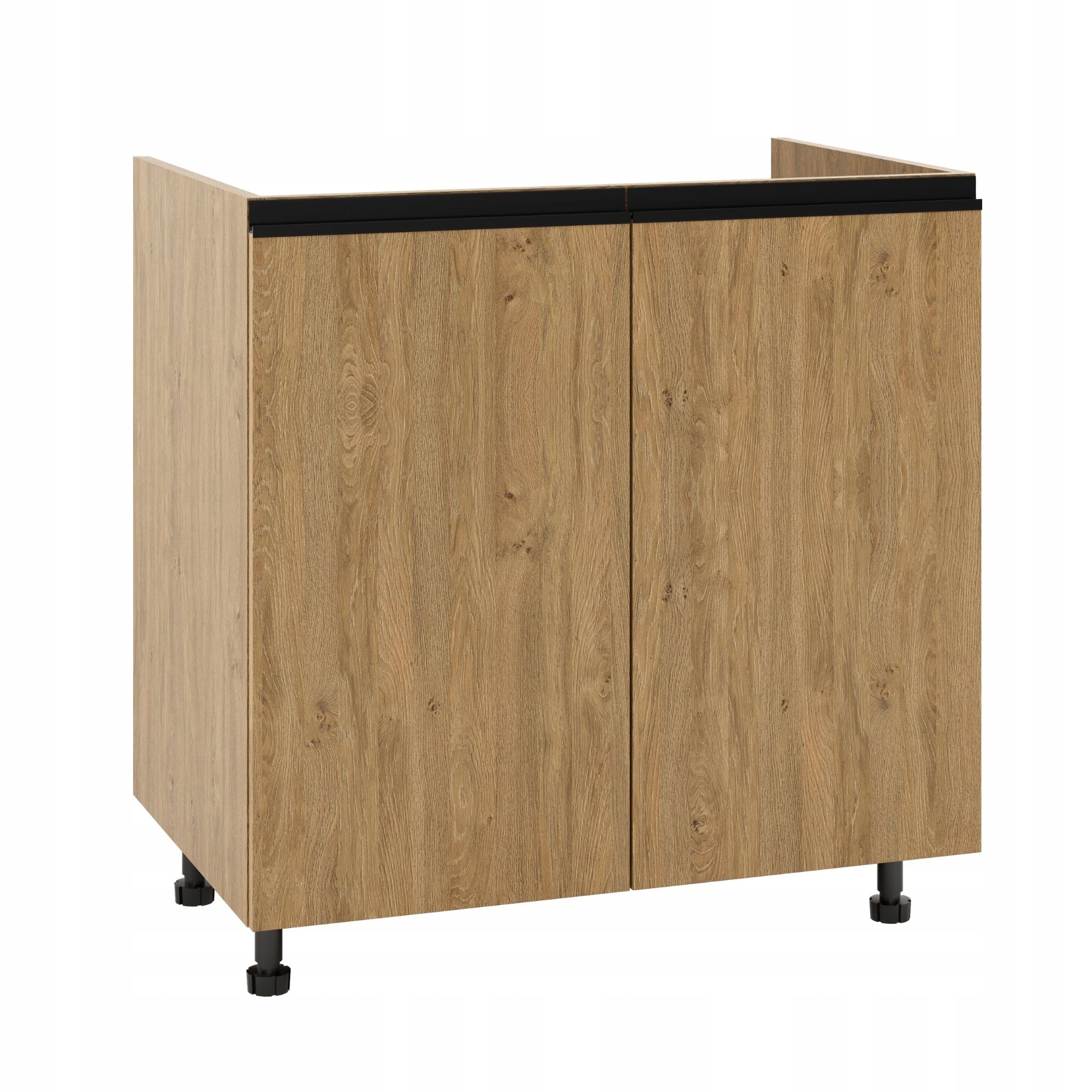 Skříňka pod dřez 80 Tal dub kamenný lišta černá