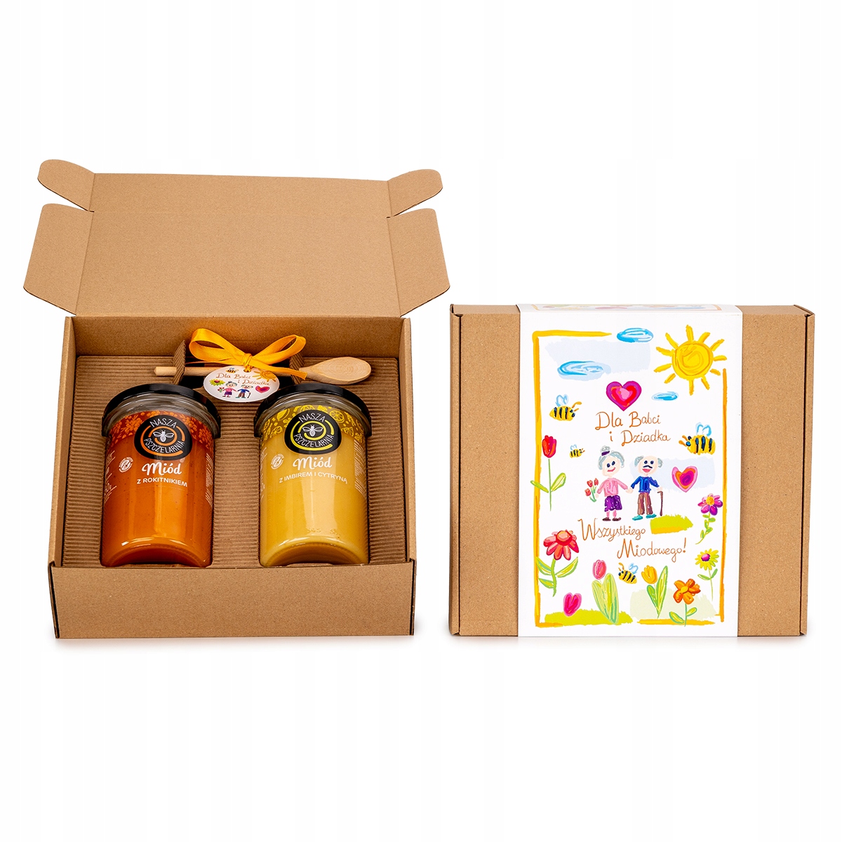 Duży Zestaw Polski Pyszny Miód 2x650g Na Dzień Babci I Dziadka