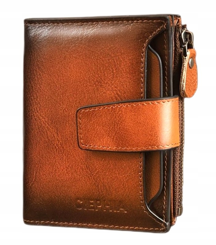 Portfel Męski ze skóry skórzany brązowy skóra naturalna