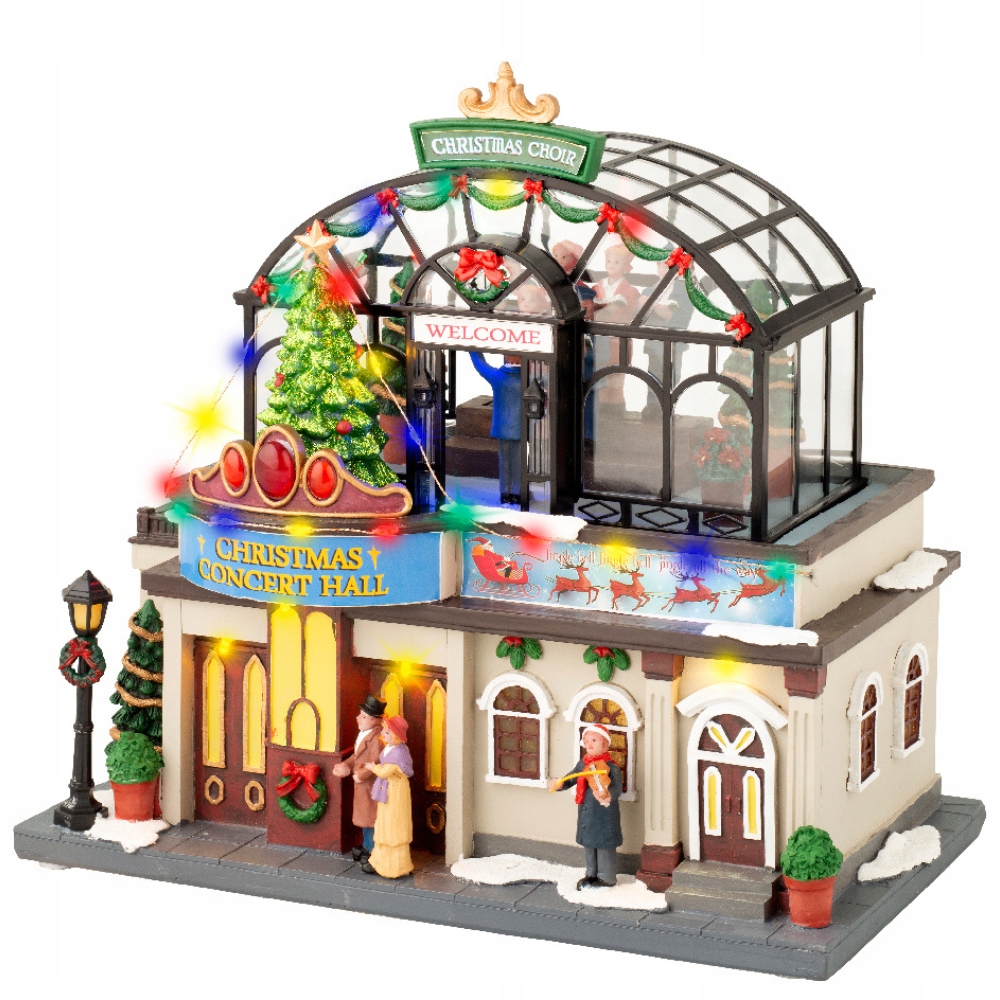 Led vianočné mestečko Koncertová sála Kolednice 31 cm