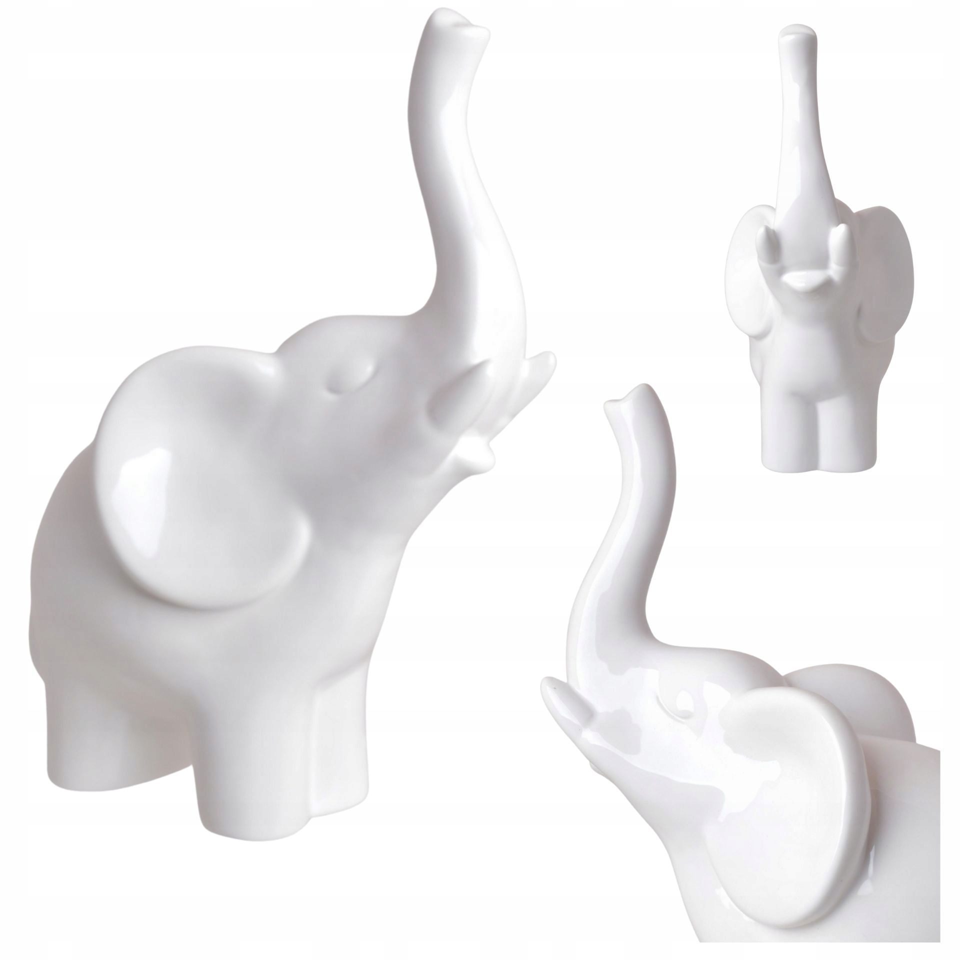 

Duża figurka słoń z uniesioną trąbą Ceramiczny 25