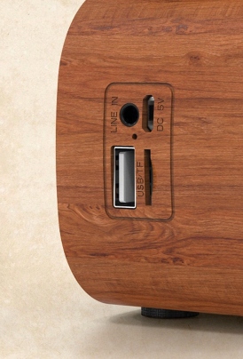 DREWNIANY GŁOŚNIK BLUETOOTH RETRO RADIO VINTAGE Zasilanie akumulatorowe