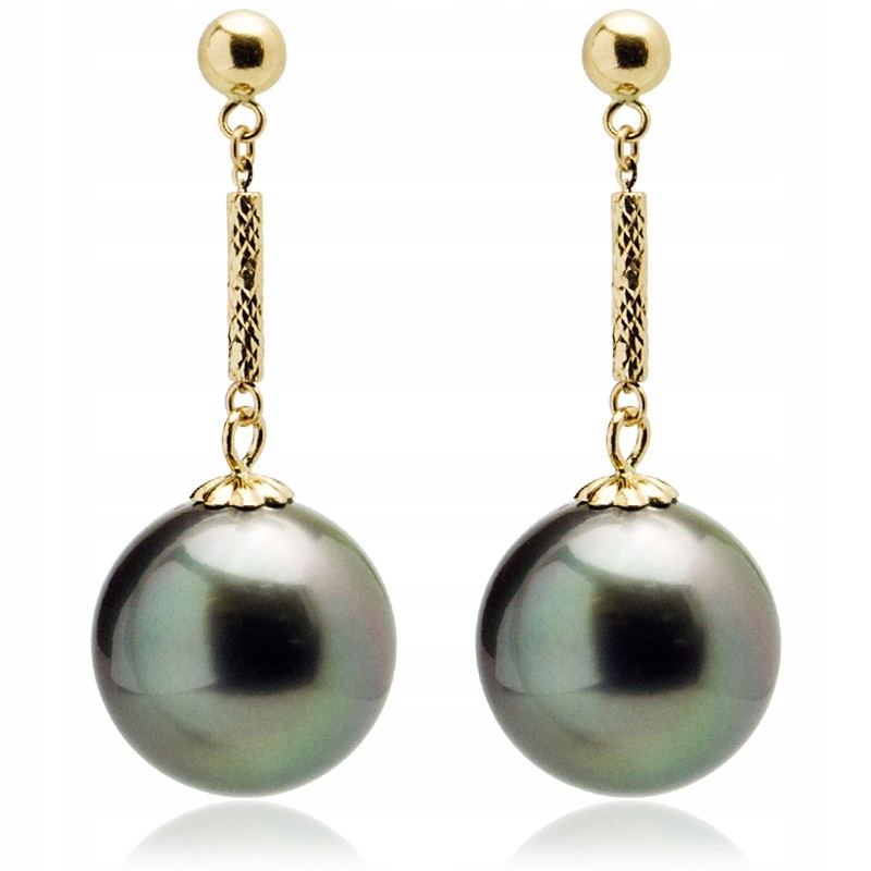 Zlaté Náušnice Se Zelenými Mořskými Perlami Tahiti