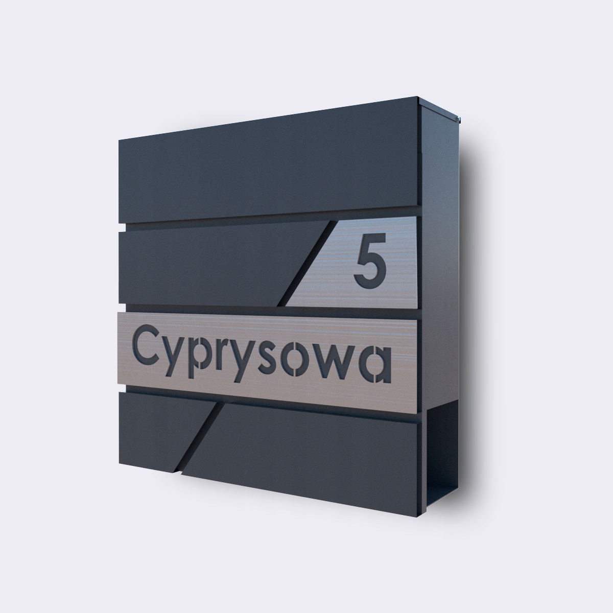 Poštovní Schránka S Adresou (tabulka nerezová ocel) Antracit, vzor Sirius